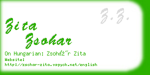 zita zsohar business card